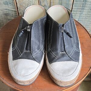 Unisa Black and White Zip Loafers